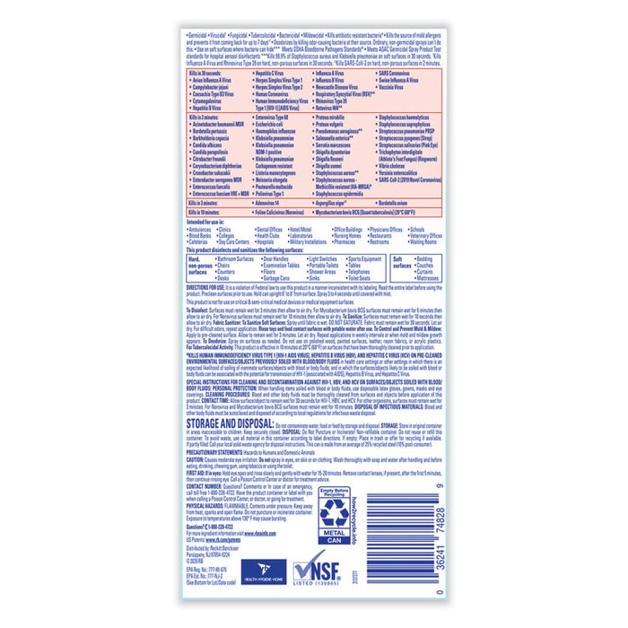 Disinfectant Spray, Crisp Linen Scent, 19 oz Aerosol Spray