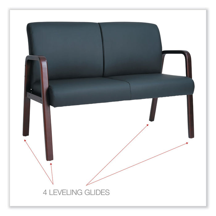 Alera Reception Lounge WL Series Loveseat, 44.88" x 26.13" x 33", Black