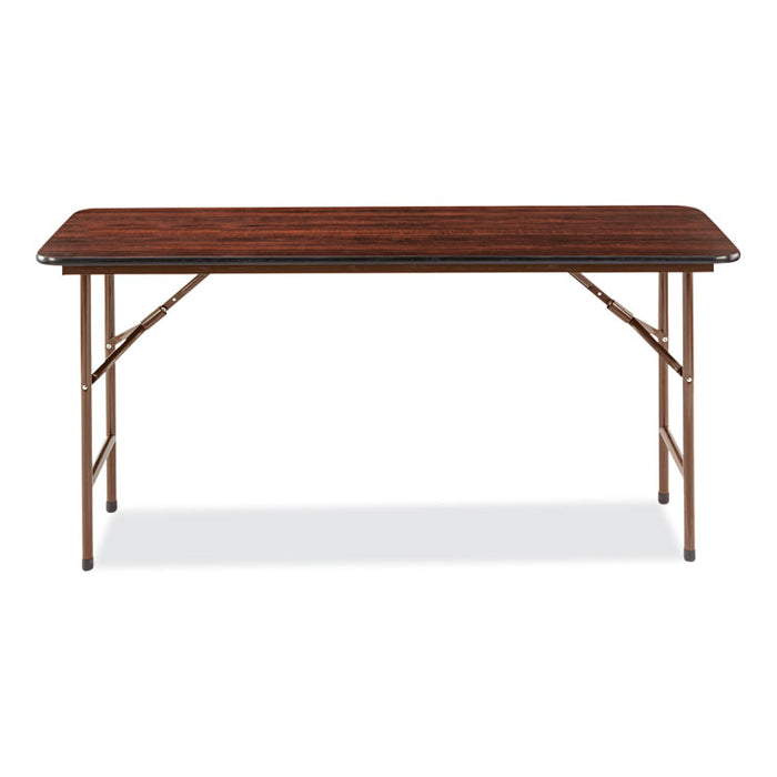 Wood Folding Table, Rectangular, 59.88w x 17.75d x 29.13h, Mahogany