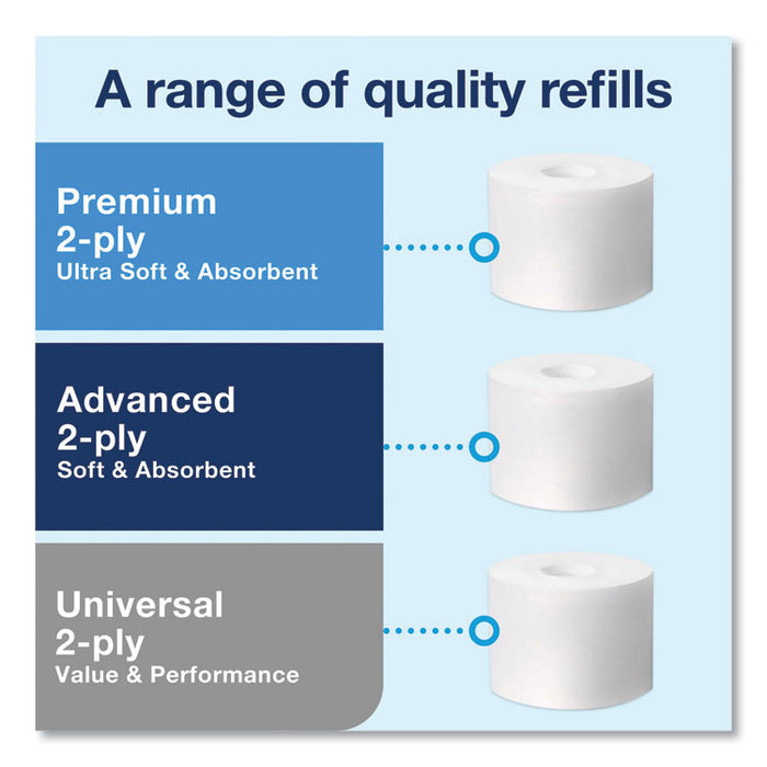 Elevation Coreless High Capacity Bath Tissue Dispenser, 14.17 x 5.08 x 8.23, White