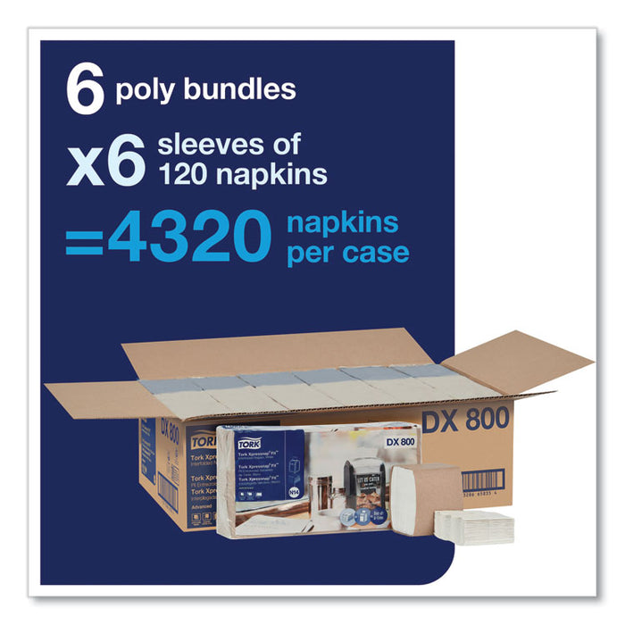Xpressnap Fit Interfold Dispenser Napkins, 2-Ply, 6.5 x 8.39, White, 120/Pack, 36 Packs/Carton