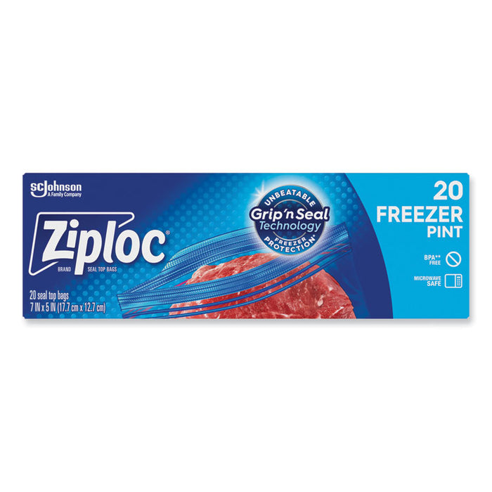 Zipper Freezer Bags, 16 oz, 7" x 5", Clear, 240/Carton