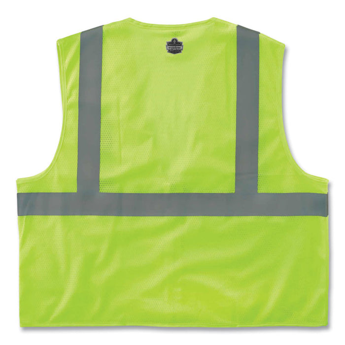GloWear 8210Z Class 2 Economy Mesh Vest, Polyester, Lime, 4X-Large/5X-Large