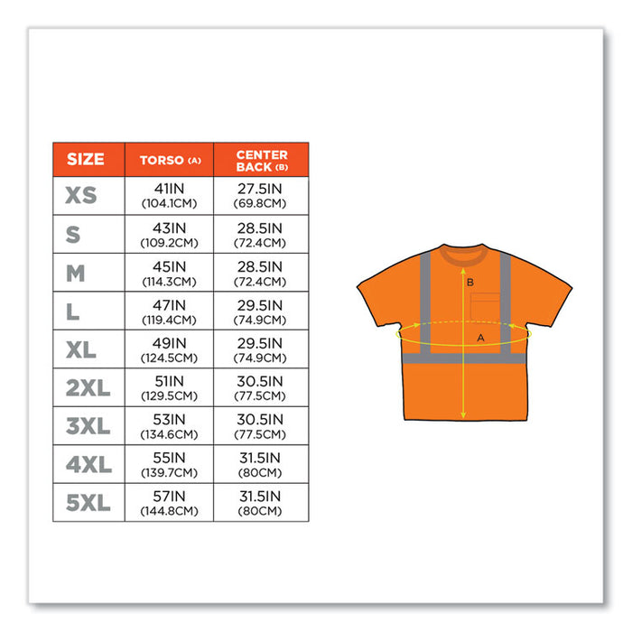 GloWear 8289 Class 2 Hi-Vis T-Shirt, Orange, Large