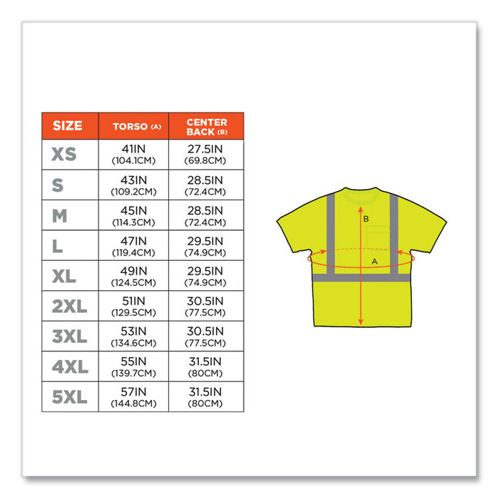 GloWear 8289 Class 2 Hi-Vis T-Shirt, Lime, Large