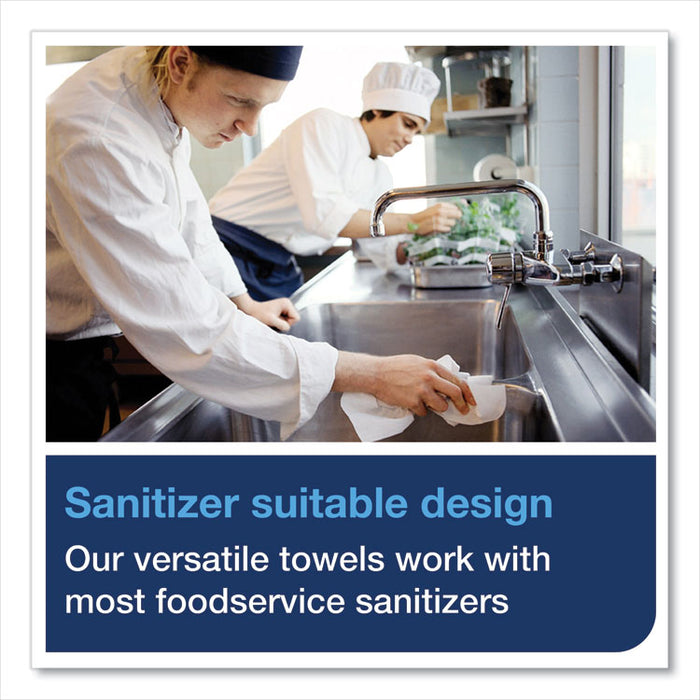 Small Pack Foodservice Cloth, 1-Ply, 11.75 x 14.75, Unscented, White/Red Stripe, 50/Poly Pack, 4 Packs/Carton