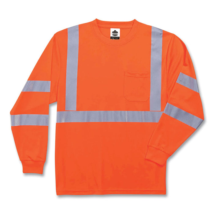 GloWear 8391 Class 3 Hi-Vis Long Sleeve Shirt, 5X-Large, Orange