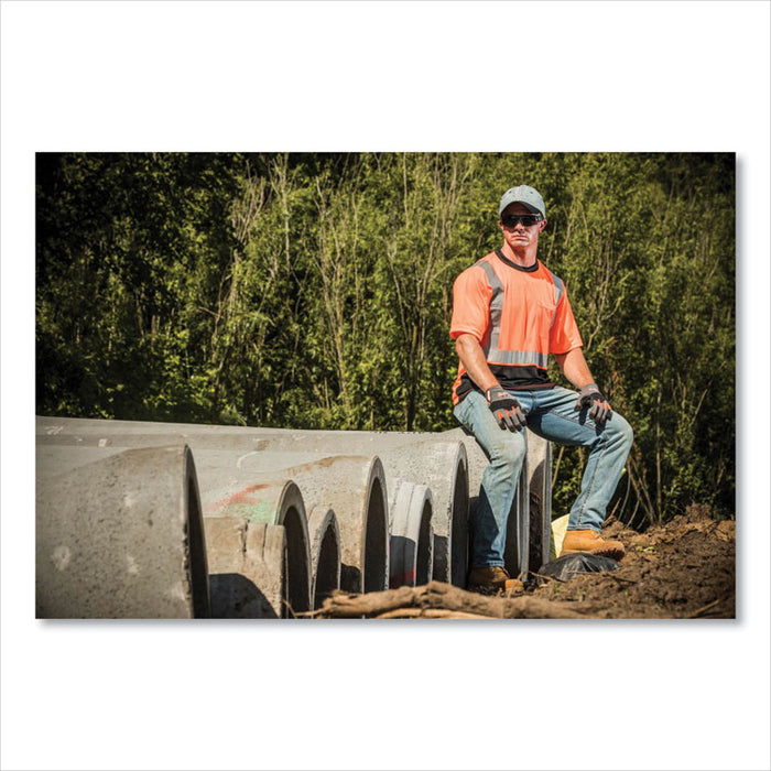 GloWear 8289BK Class 2 Hi-Vis T-Shirt with Black Bottom, 3X-Large, Orange