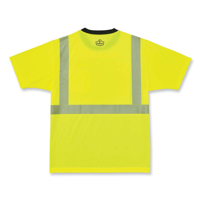 GloWear 8280BK Class 2 Performance T-Shirt with Black Bottom, Medium, Lime