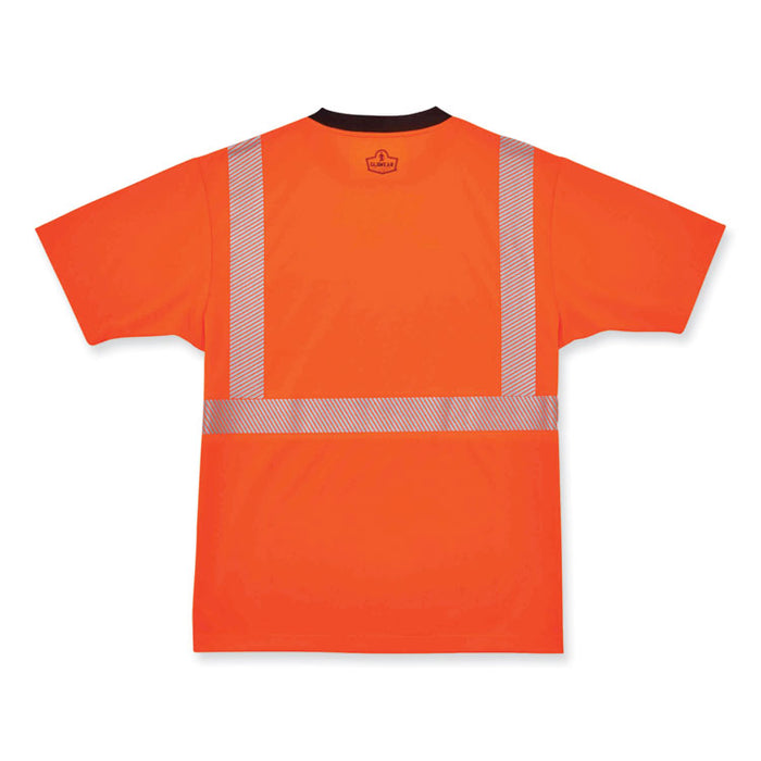 GloWear 8280BK Class 2 Performance T-Shirt with Black Bottom, Medium, Orange