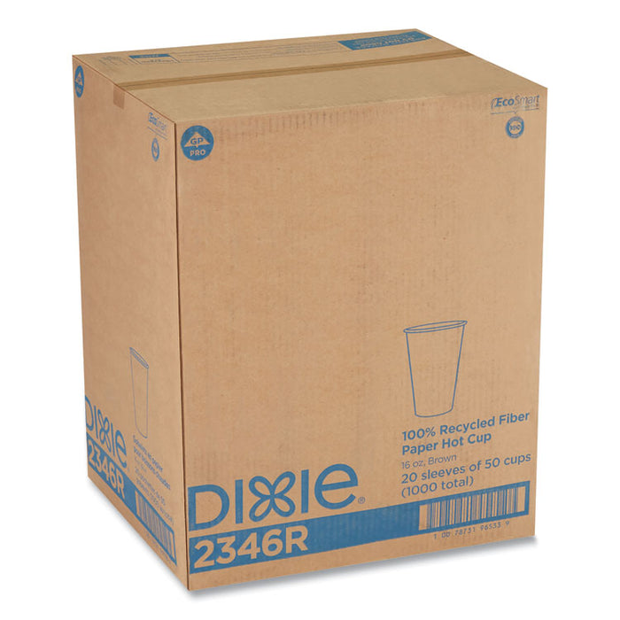 EcoSmart Recycled Hot/Cold Cups, 16 oz, Paper, Kraft/Green, 1,000/Carton