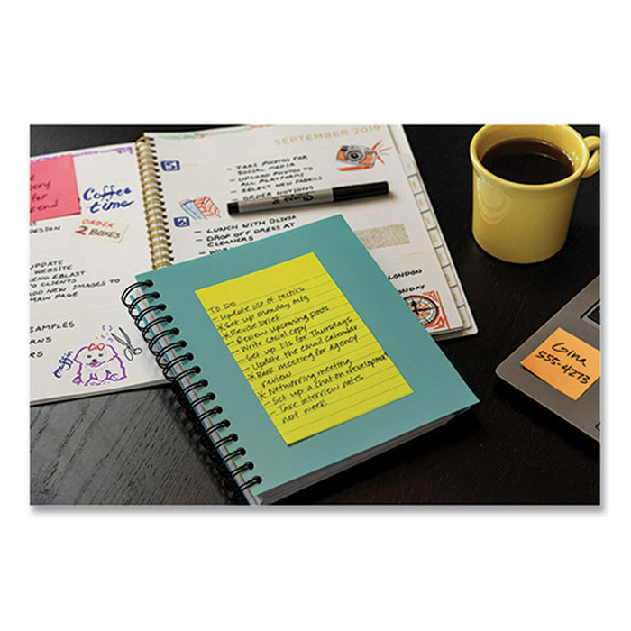 Pads in Supernova Neon Collection Colors, Note Ruled, Cabinet Pack, 4" x 6", 45 Sheets/Pad, 24 Pads/Pack