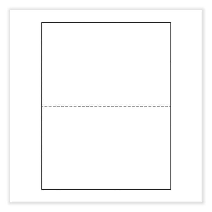Perforated Paper, 92 Bright, Perforated 5.5" from Bottom, 20 lb Bond Weight, 8.5 x 11, White, 500/Ream, 5 Reams/Carton