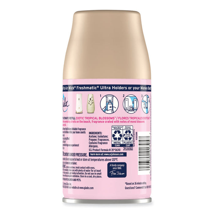 Automatic Air Freshener, Exotic Tropical Blossoms, 6.2 oz Spray Can, 4/Carton