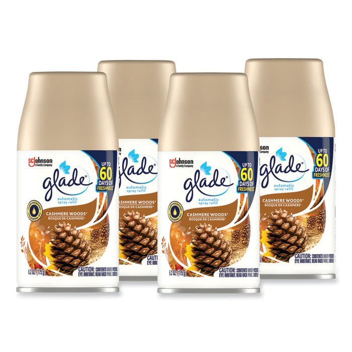 Automatic Air Freshener, Cashmere Woods, 6.2 oz Spray Can, 4/Carton