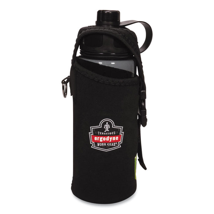 Chill-Its 5151 Plastic Wide Mouth Water Bottle, 34 oz, Black