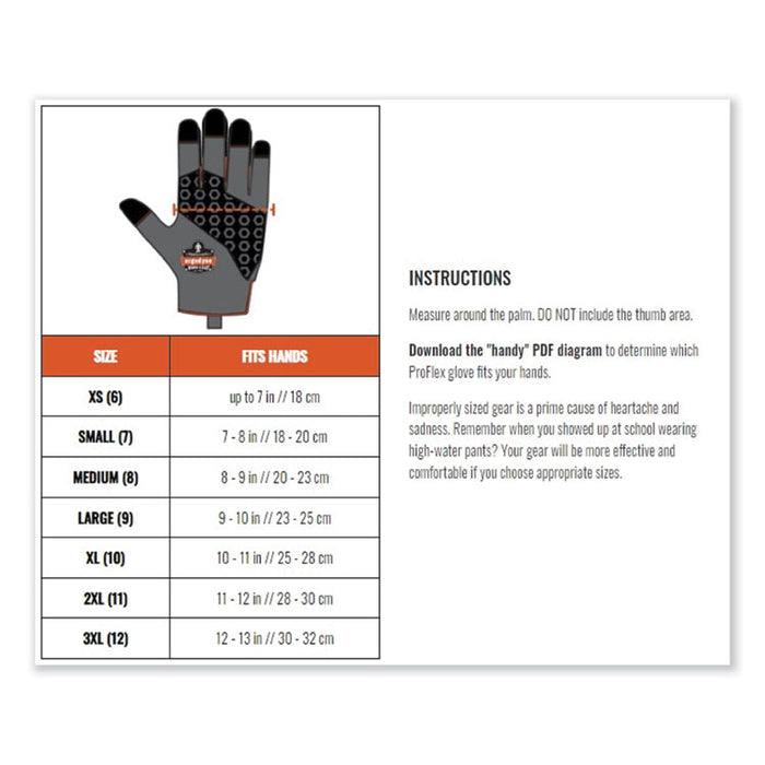 ProFlex 860 Heavy Lifting Utility Gloves, EN388: 2101X, 10.75" Long, X-Large, Black, Pair