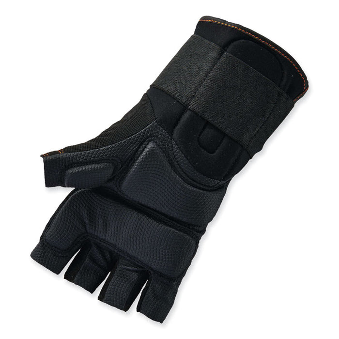 ProFlex 910 Half-Finger Impact Gloves + Wrist Support, EN388: 1121X, 12.75" Long, X-Large, Black, Pair