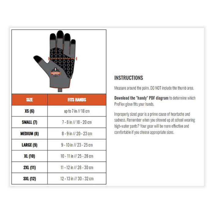 ProFlex 860 Heavy Lifting Utility Gloves, EN388: 2101X, 10.5" Long, Large, Black, Pair