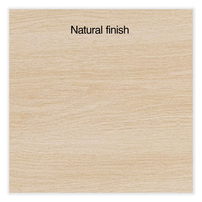 Essentials Single-Pedestal L-Shaped Desk with Integrated Power Management, 59.8" x 59.8 x 29.7", Natural Wood/Black