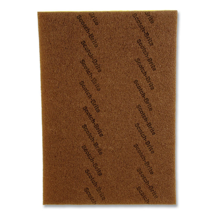 Clean and Shine Pad, 20 x 14, Brown/Yellow, 5/Carton