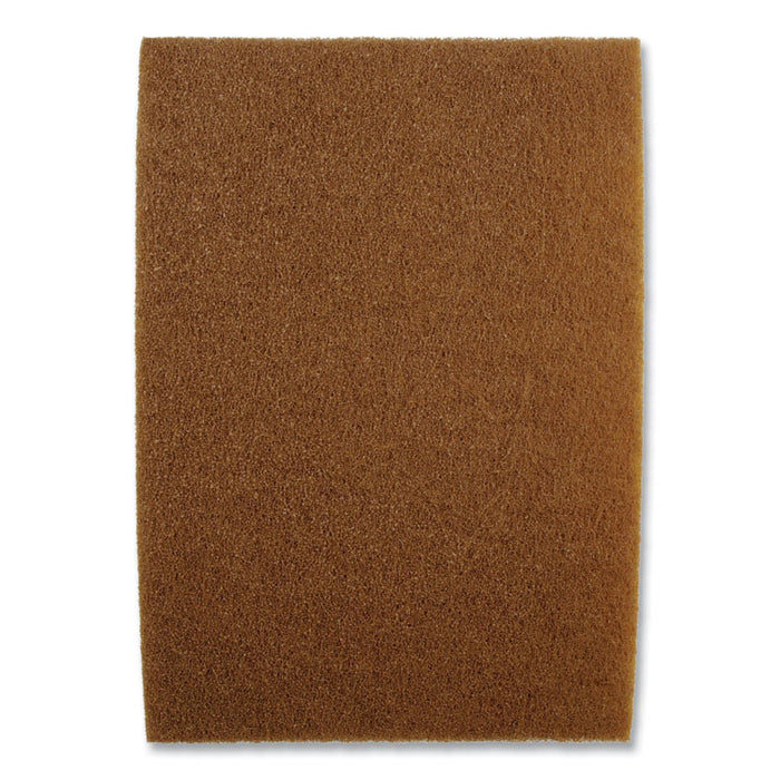 Clean and Shine Pad, 20 x 14, Brown/Yellow, 5/Carton
