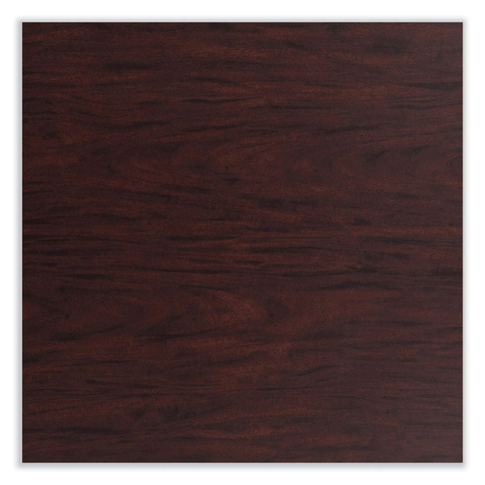 Cafe Table, 36w x 36d x 30h, Square Top/Round Base, Mahogany Top, Black Base