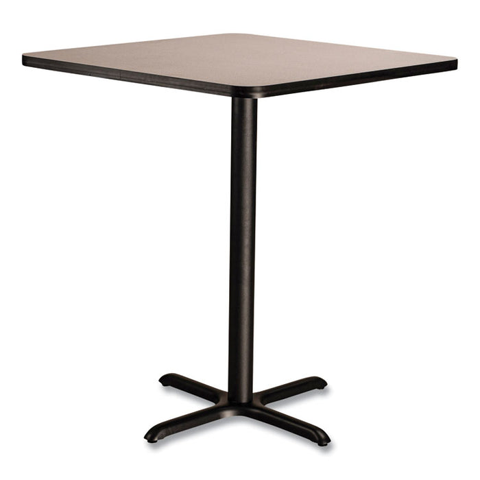 Cafe Table, 36w x 36d x 42h, Square Top/X-Base, Gray Nebula Top, Black Base