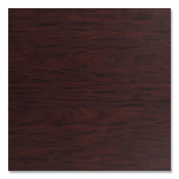 Cafe Table, 36w x 36d x 42h, Square Top/Round Base, Mahogany Top, Gray Base