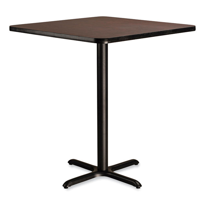 Cafe Table, 36w x 36d x 42h, Square Top/X-Base, Mahogany Top, Black Base