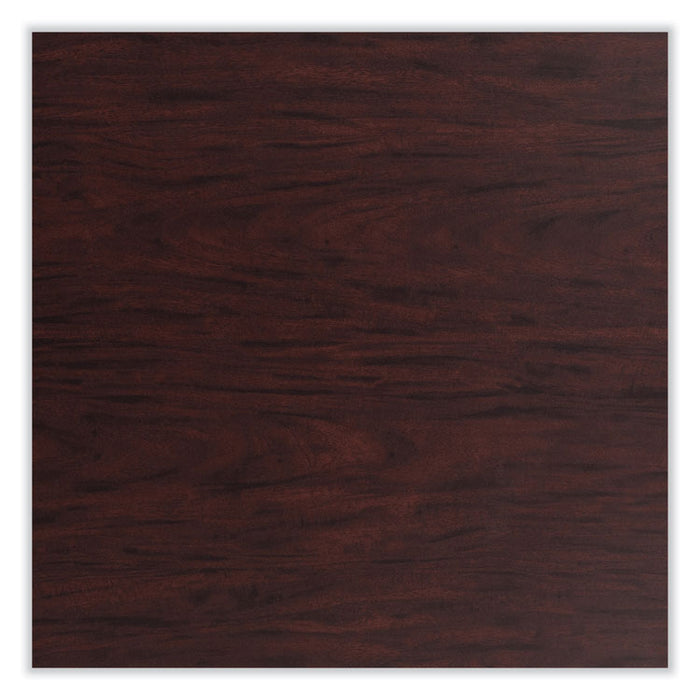 Cafe Table, 36w x 36d x 36h, Square Top/Round Base, Mahogany Top, Gray Base