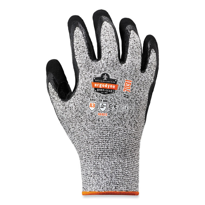 ProFlex 7031-CASE ANSI A3 Nitrile-Coated CR Gloves, EN388: 4X42C, 9.5" Long, Small, Gray, 144 Pairs/Carton