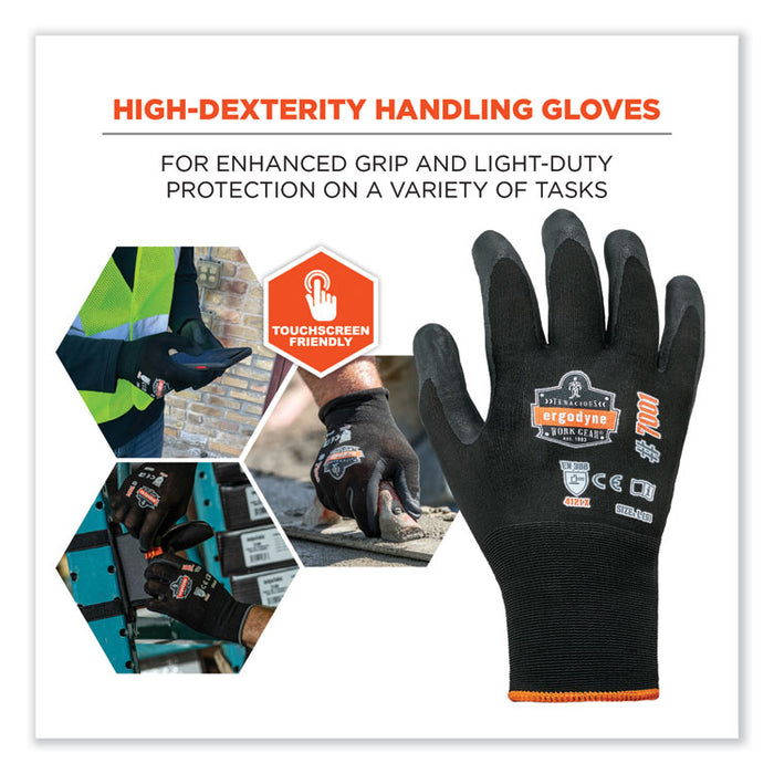 ProFlex 7001 Nitrile-Coated Gloves, EN388: 4121X, 9.25" Long, XX-Large, Black, Pair