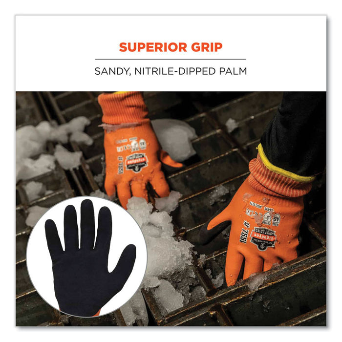ProFlex 7551-CASE ANSI A5 Coated Waterproof CR Gloves, EN388: 4X43E, 11" Long, XX-Large, Orange, 144 Pairs/Carton