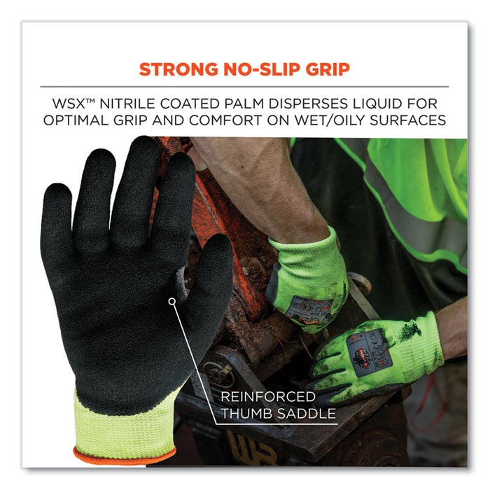 ProFlex 7041-CASE ANSI A4 Nitrile Coated CR Gloves, EN388: 4X42D, 12" Long, XX-Large, Lime, 144 Pairs/Carton