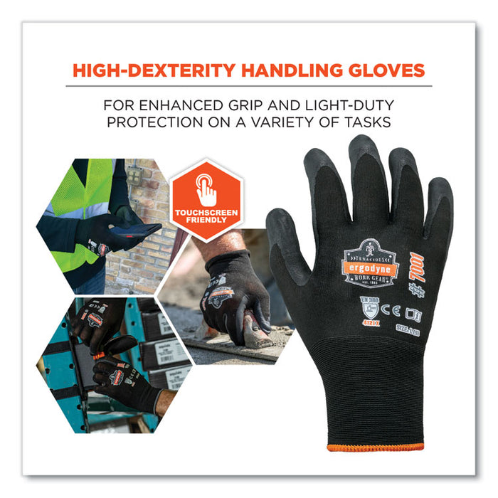 ProFlex 7001 Nitrile-Coated Gloves, EN388: 4121X, 8.5" Long, Medium, Black, Pair