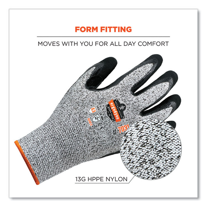 ProFlex 7031 ANSI A3 Nitrile-Coated CR Gloves, EN388: 4X42C, 10" Long, X-Large, Gray, Pair