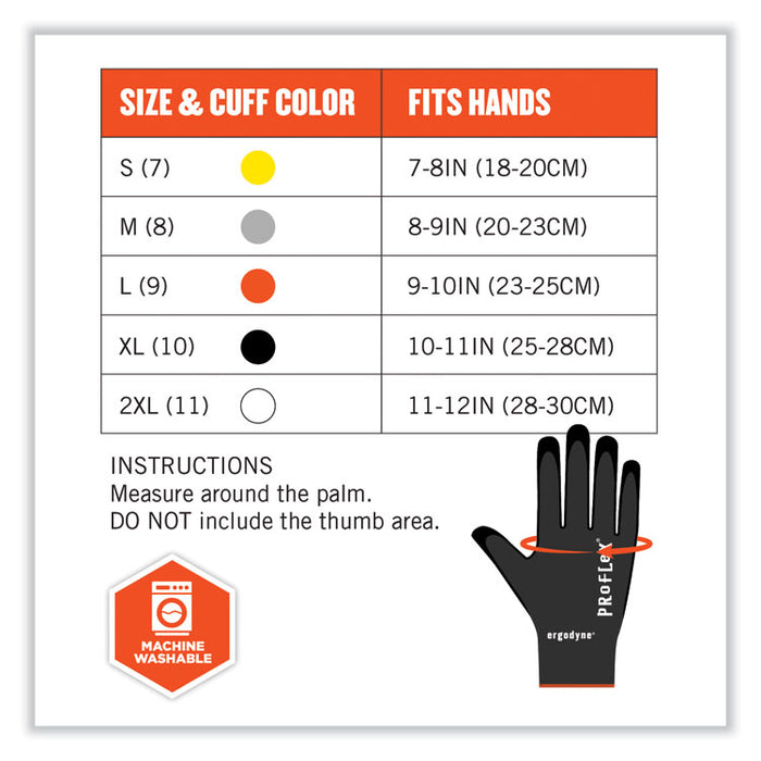 ProFlex 7001 Nitrile-Coated Gloves, EN388: 4121X, 9.25" Long, X-Large, Black, Pair