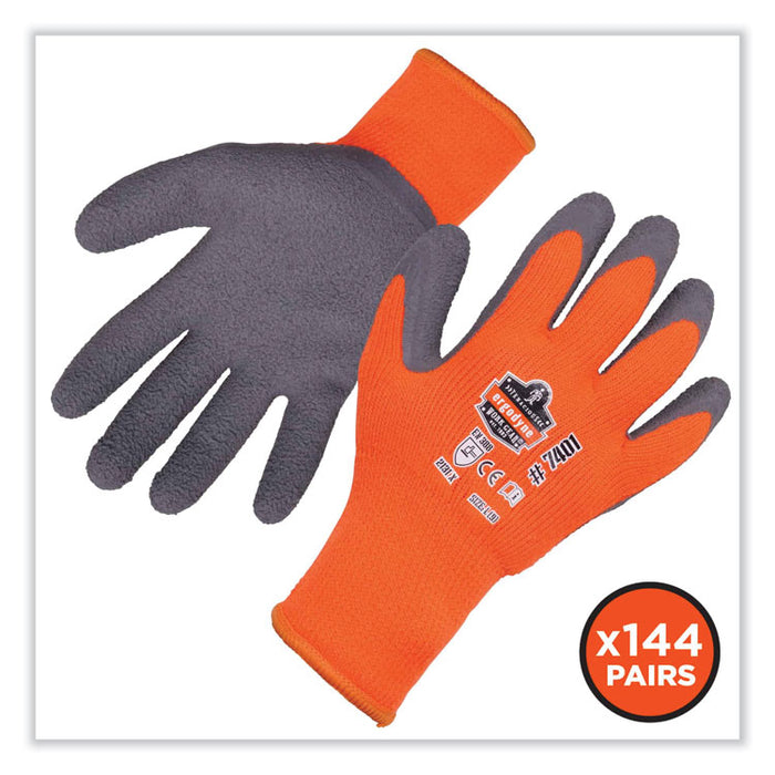 ProFlex 7401-CASE Coated Lightweight Winter Gloves, EN388: 2131X, 10" Long, Medium, Orange, 144 Pairs/Carton