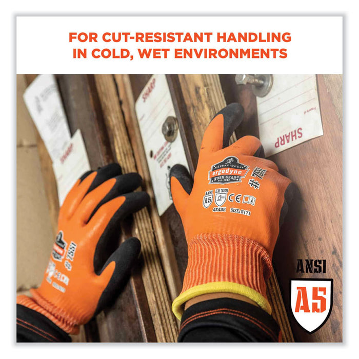 ProFlex 7551 ANSI A5 Coated Waterproof CR Gloves, EN388: 4X43E, 11" Long, X-Large, Orange, Pair