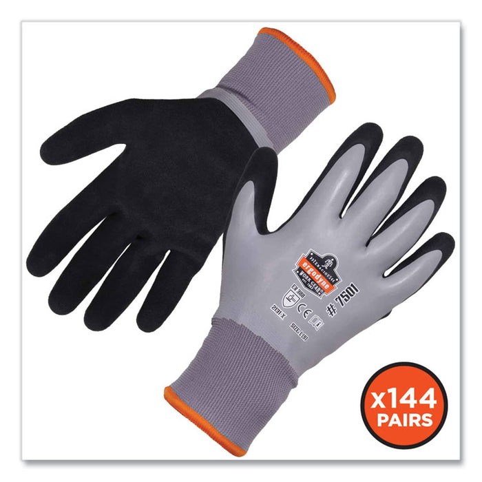 ProFlex 7501-CASE Coated Waterproof Winter Gloves, EN388: 2131X, 10" Long, Small, Gray, 144 Pairs/Carton