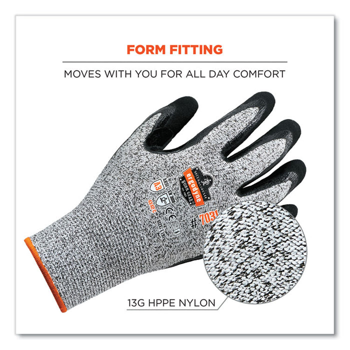 ProFlex 7031 ANSI A3 Nitrile-Coated CR Gloves, EN388: 4X42C, 10.5" Long, XX-Large, Gray, Pair