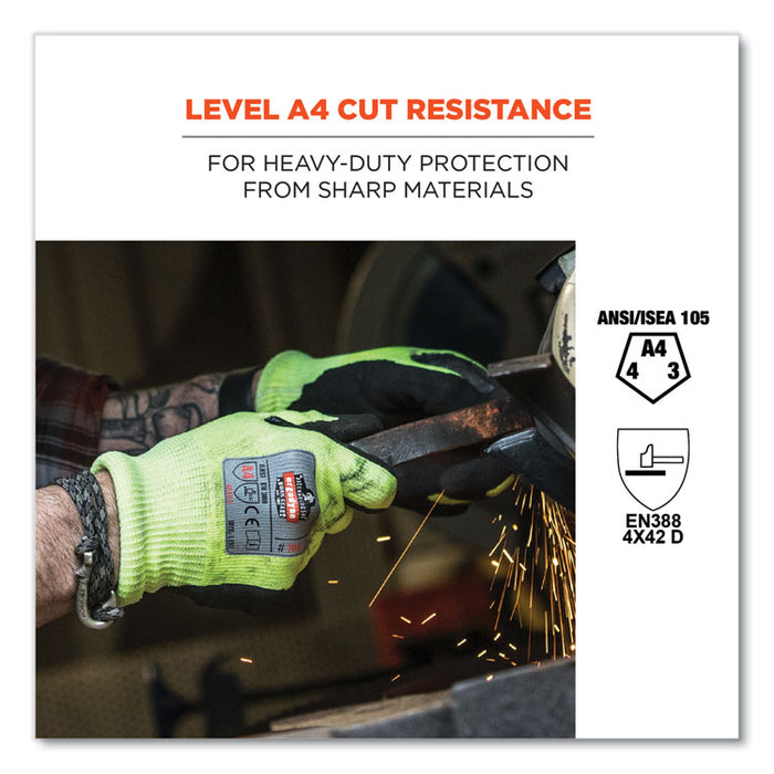 ProFlex 7041 ANSI A4 Nitrile-Coated CR Gloves, EN388: 4X42D, 12" Long, XX-Large, Lime, Pair
