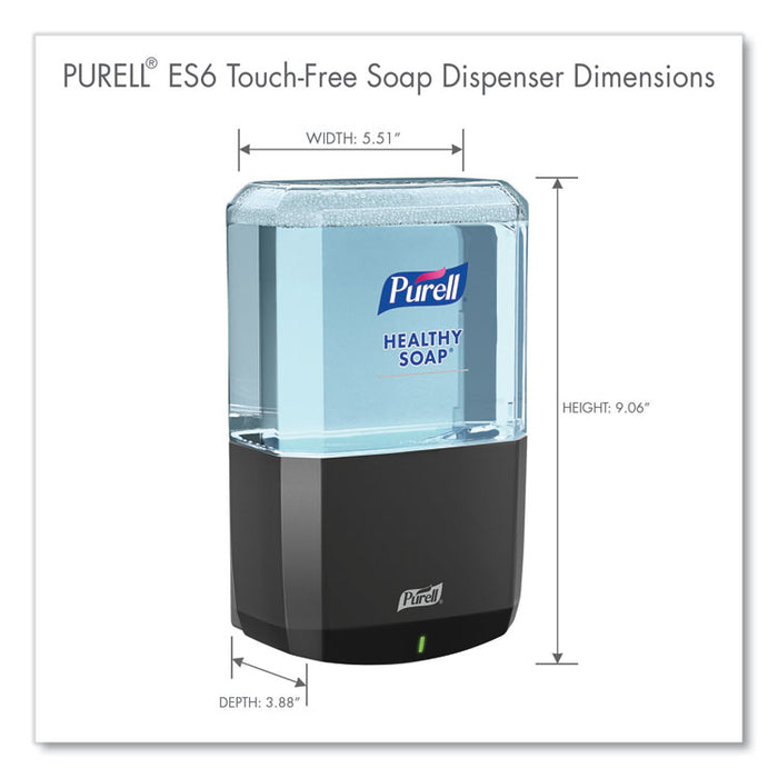 ES6 Soap Touch-Free Dispenser, 1,200 mL, 5.25 x 8.8 x 12.13, Graphite