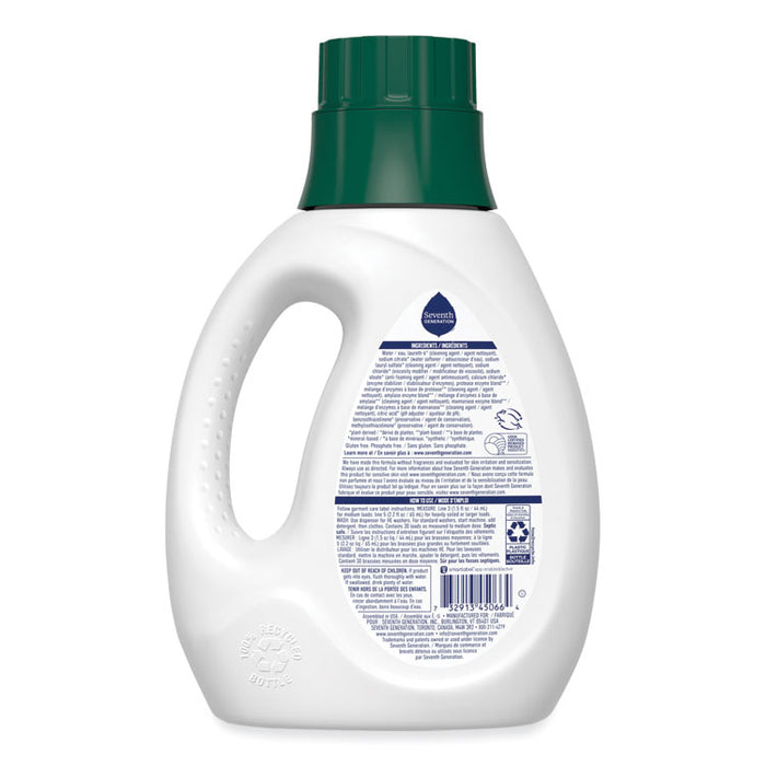 Natural Liquid Laundry Detergent, Fragrance-Free, 45 oz Bottle, 6/Carton