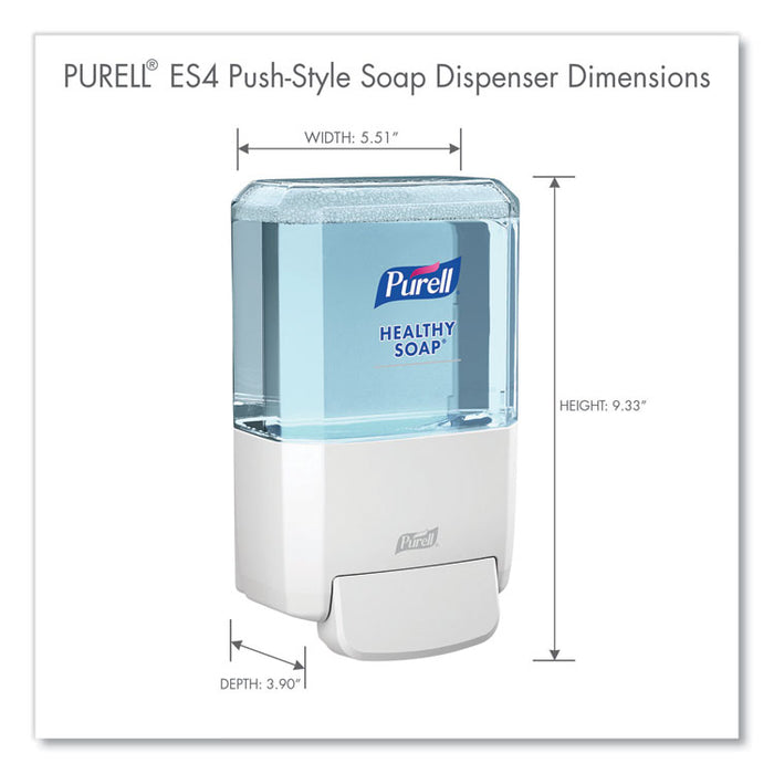 ES4 Soap Push-Style Dispenser, 1,200 mL, 4.88 x 8.8 x 11.38, White