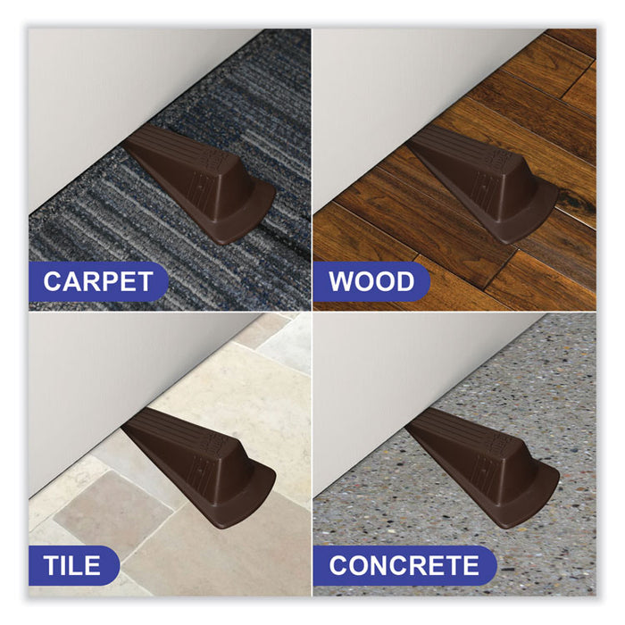 Giant Foot Doorstop, No-Slip Rubber Wedge, 3.5w x 6.75d x 2h, Brown