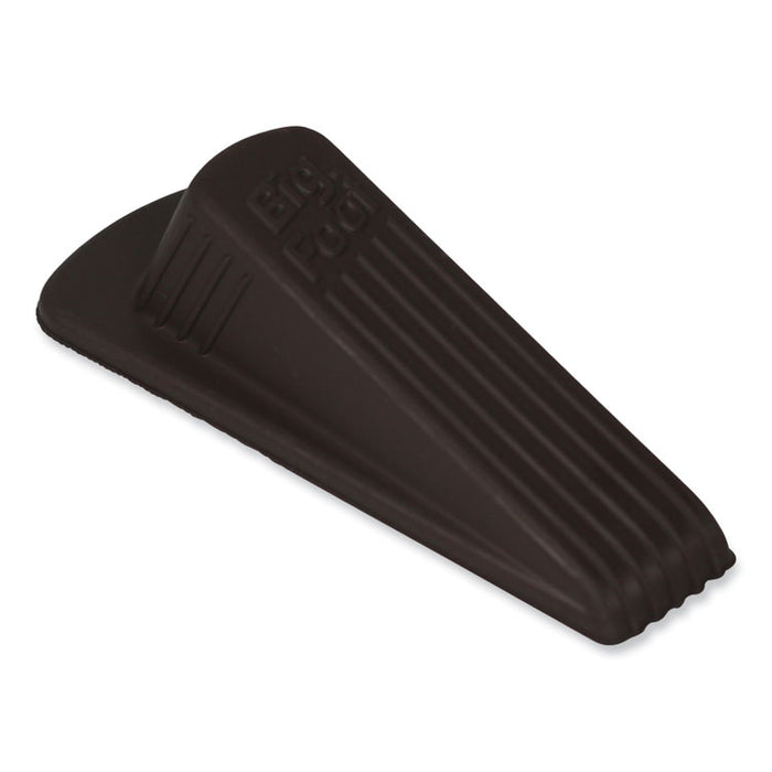 Big Foot Doorstop, No Slip Rubber Wedge, 2.25w x 4.75d x 1.25h, Brown