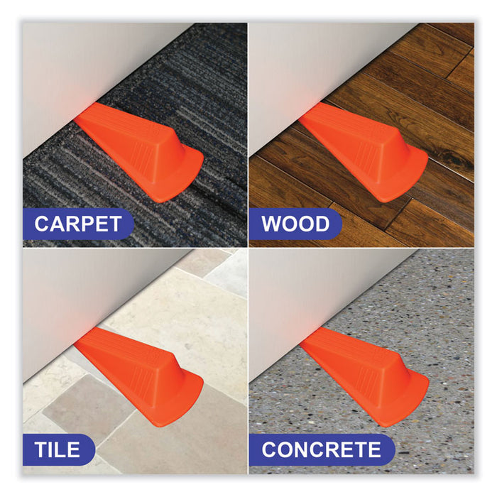 Giant Foot Doorstop, No-Slip Rubber Wedge, 3.5w x 6.75d x 2h, Safety Orange
