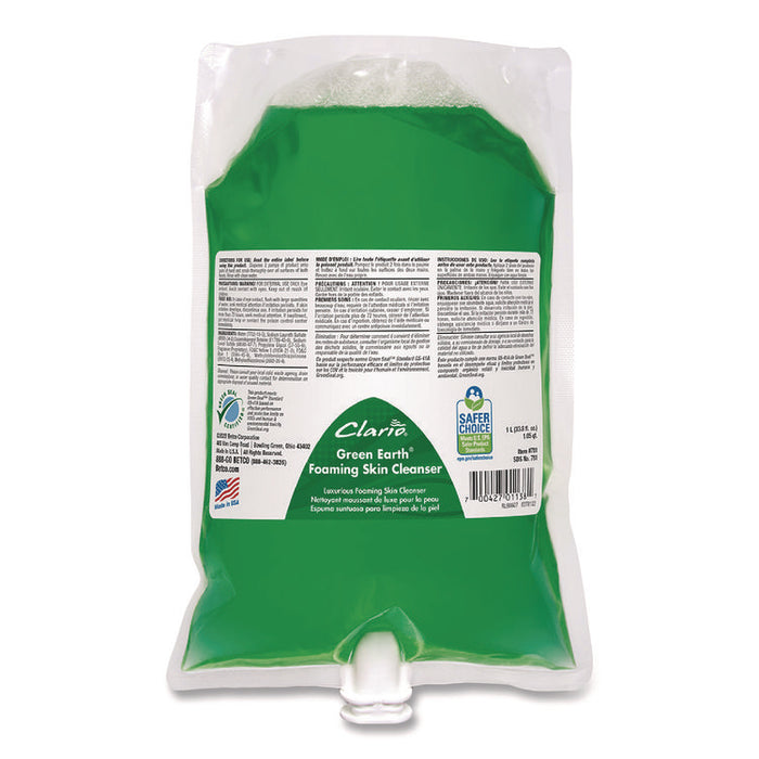 Green Earth Foaming Skin Cleanser Refill, Fresh Meadow Scent, 1,000 mL, 6/Carton